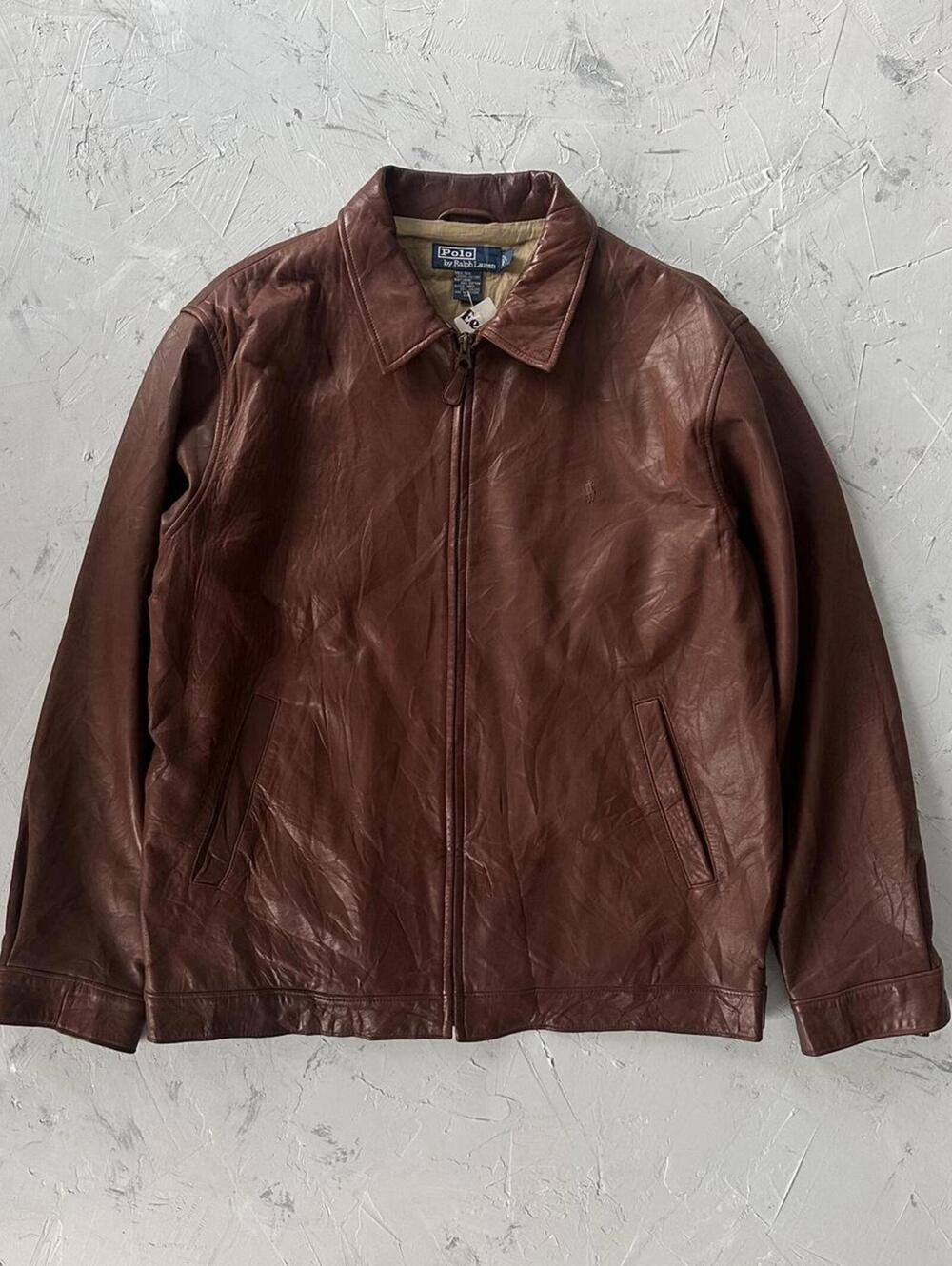 Vintage polo Ralph Lauren Butter soft Brown leather jacket